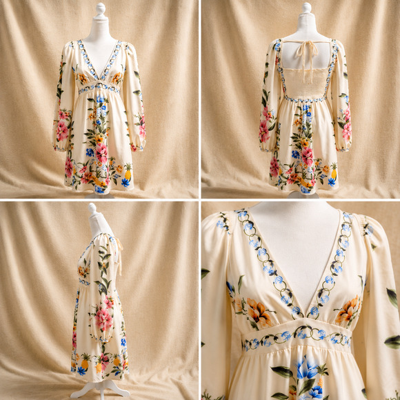 SHEIN Dresses & Skirts - Floral Large Cottagecore Milkmaid Dress Romantic Coquette Prairie Fairycore
